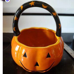 Vintage ceramic decorative pumpkin bowl
